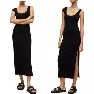 All Saints Laurel Dress Midi Black L